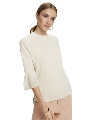 Pure Cotton Pleated Sleeve Top