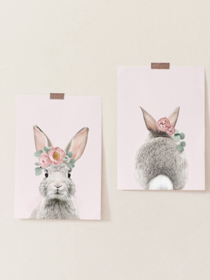 Flower Bunny Set In Pink