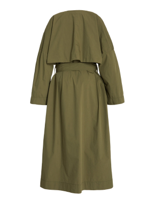 Belted Stretch Canvas Trench Coat