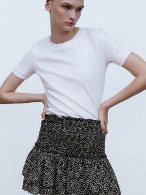 Printed Mini Skirt