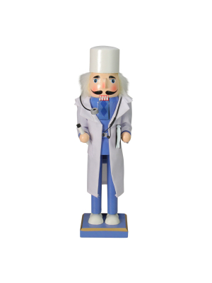 Northlight 14" Wooden Christmas Nutcracker Doctor With Stethoscope