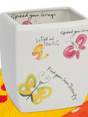 Flutterby Wastebasket Basket Pink/yellow - Kathy Davis