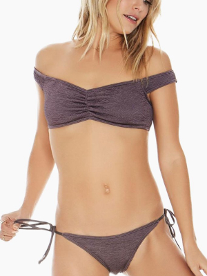 Lily Tie Side Bikini Bottom - Pebble Brown