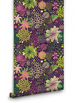 Neon Flowers Wallpaper By Muffin & Mani For Milton & King