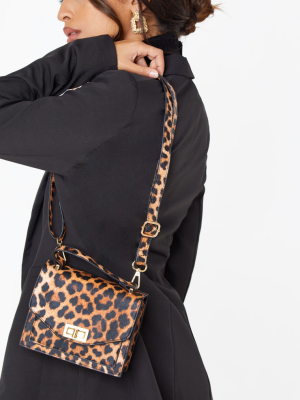 Leopard Pu Box Cross Body Bag