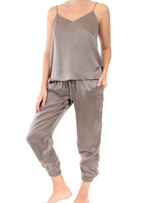 Silk Satin Track Pants