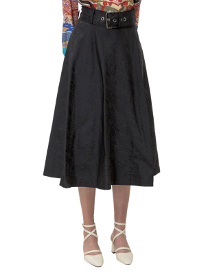 Pinko Belted Flared Midi Skirt