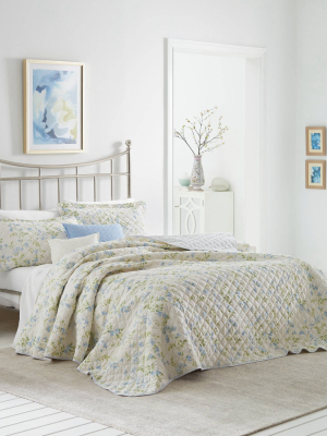 Laura Ashley Fawna Quilt Sham Set Blue