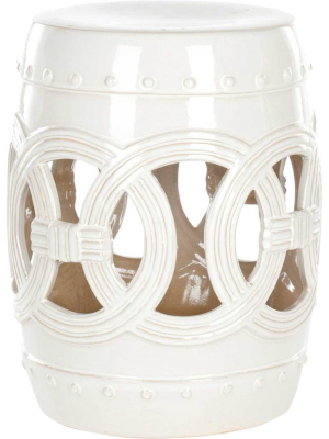 Double Coin Garden Stool Antique White