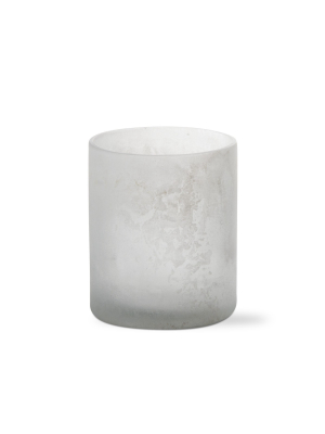 Tag Surf Frosted Tealight Holder White Glass Candle Holder For Standard Size Tealight Votive Or Led Candle Home Décor