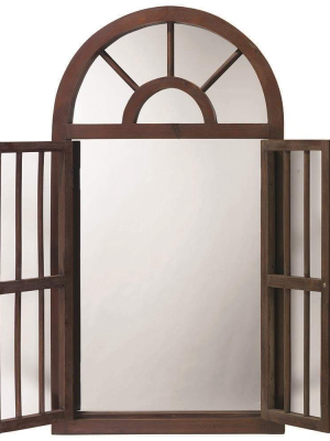 Jamie Young Craftsman Mirror In Antique Brown Wood