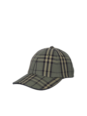 Burberry Check Print Baseball Cap