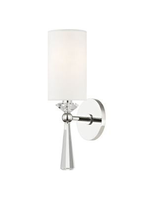 Hudson Valley Lighting Birch Sconce - Polished Nickel & Off White