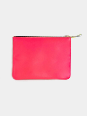 Super Fluo Large Pouch, Orange And Pink