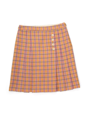 Gucci Kids Checked Logo Patch Skirt