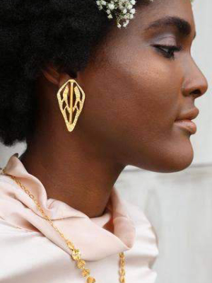 Alien Key Cutout Earrings By Lingua Nigra