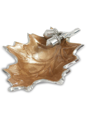 Julia Knight Oak Leaf 6" Petite Bowl In Toffee