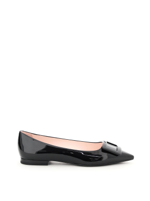 Roger Vivier Gommettine Lacquered Buckle Ballerina Flats