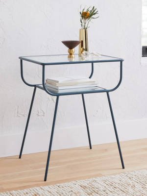 Curved Terrace Nightstand - Petrol Blue