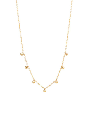 14k 7 Scattered Tiny Gold Bead Necklace