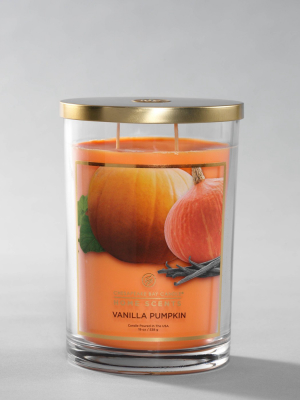 19oz Lidded Glass Jar 2-wick Vanilla Pumpkin Candle - Home Scents By Chesapeake Bay Candle