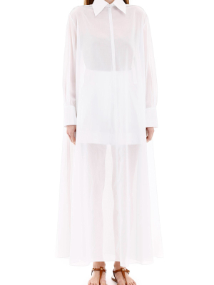 Valentino Sheer Maxi Shirt Dress