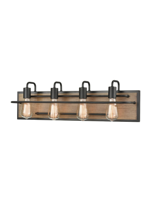 Copley 4-light Vanity Light In Matte Black And Aspen