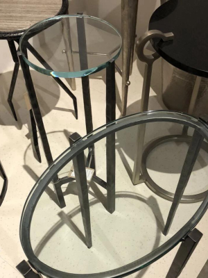 Petite Oval Accent Table Natural Iron