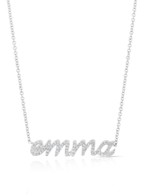 14kt White Gold Diamond Personalized Name Necklace