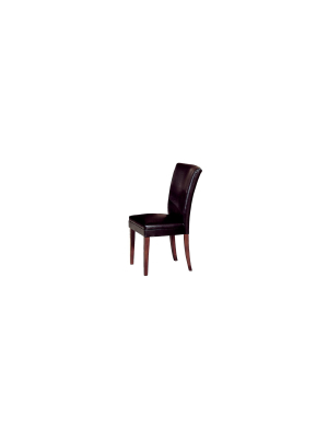 Set Of 2 Vinyl Dining Chairs Wood Brown - Inspire Q