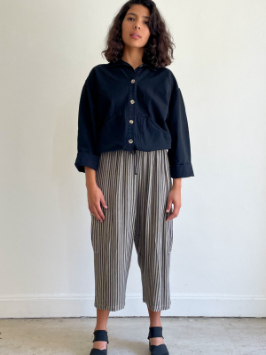 Striped Elastic Cargo Pants