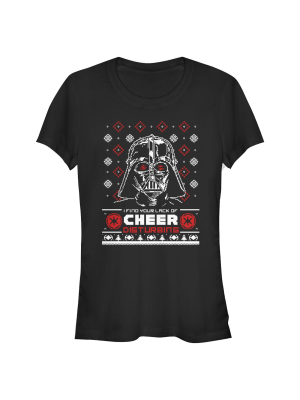 Junior's Star Wars Ugly Christmas Lack Of Cheer Snowflake T-shirt