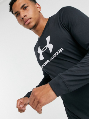 Under Armour Sportstyle Logo Long Sleeve T-shirt In Black