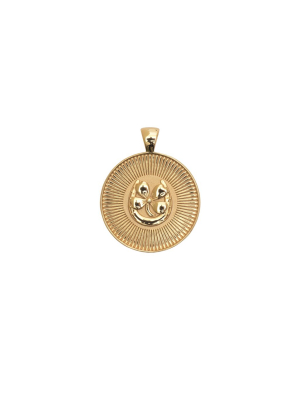 Lucky Jw Small Pendant Coin In Solid Gold