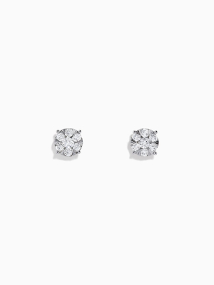 Effy Bouquet 14k White Gold Diamond Cluster Earrings, 0.52 Tcw