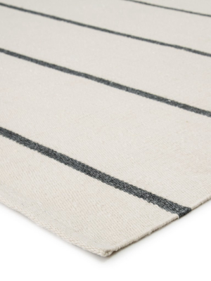 Corbina Indoor/ Outdoor Stripe Ivory & Dark Gray Area Rug