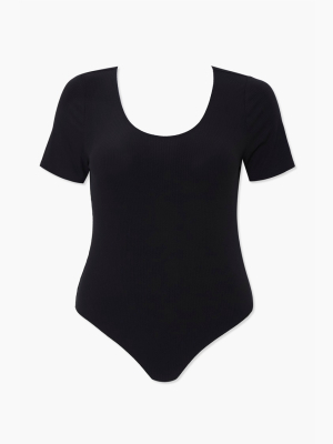 Plus Size Ribbed Bodysuit