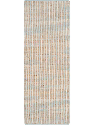 Cape Cod Natural/light Blue Runner Rug