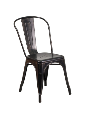 Flash Furniture Commercial Grade Metal Indoor-outdoor Stackable Chair