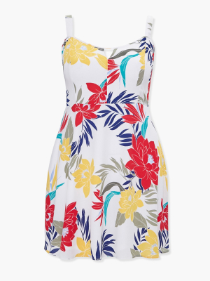 Plus Size Floral Print Dress