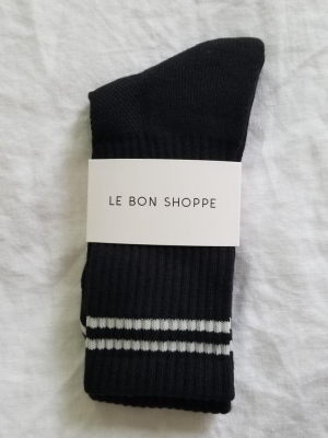 Striped Socks In Noir Black