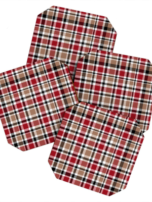 Lisa Argyropoulos Cozy Farm Plaid Coaster Set - Deny Designs