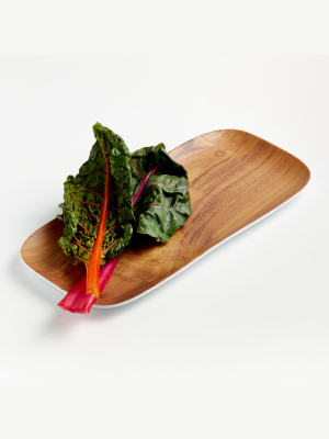 Wood Grain Melamine Rectangular Platter