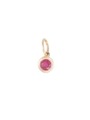 Bezel Ruby Hoop Charm