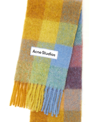 Vally Oversized Fringed Plaid Wool-blend Scarf