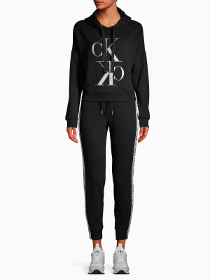 Mirror Monogram Logo Drawstring Hoodie