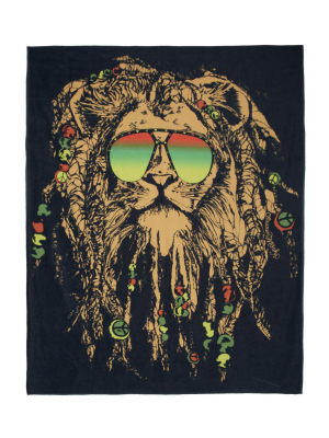 Brinkley Color Rasta Lion Square Blanket Towel For Two