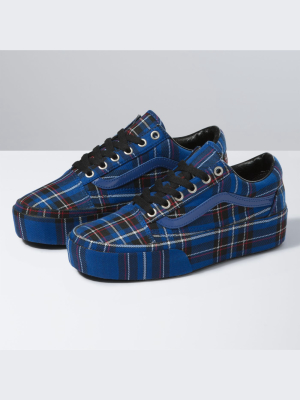 Patent Plaid Old Skool Platform