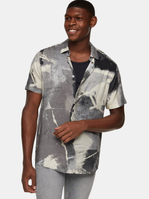 Gray Concrete Print Slim Shirt