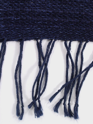 Kobo Oriza  Open Weave Classic Indigo Denim Yarn Scarf